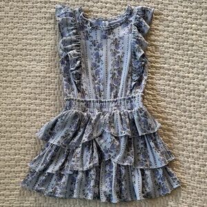 LoveShackFancy Decker Dress Pale Blue Easter girls 4-5T button back